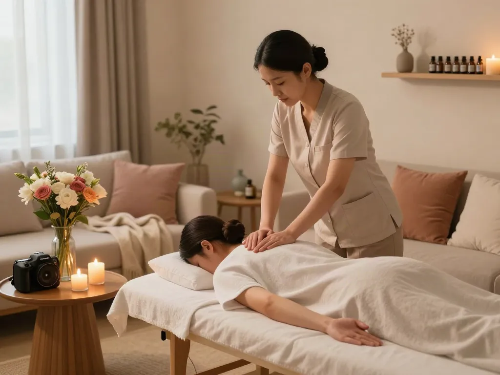 Experience professional 성남출장안마 in a serene home setting with tranquil decor and a skilled therapist.
